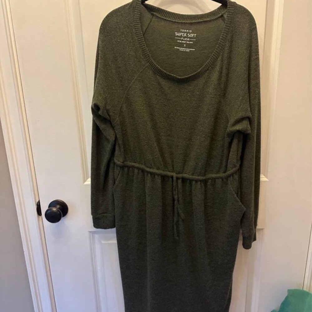 Torrid Super Soft Olive Green Dress